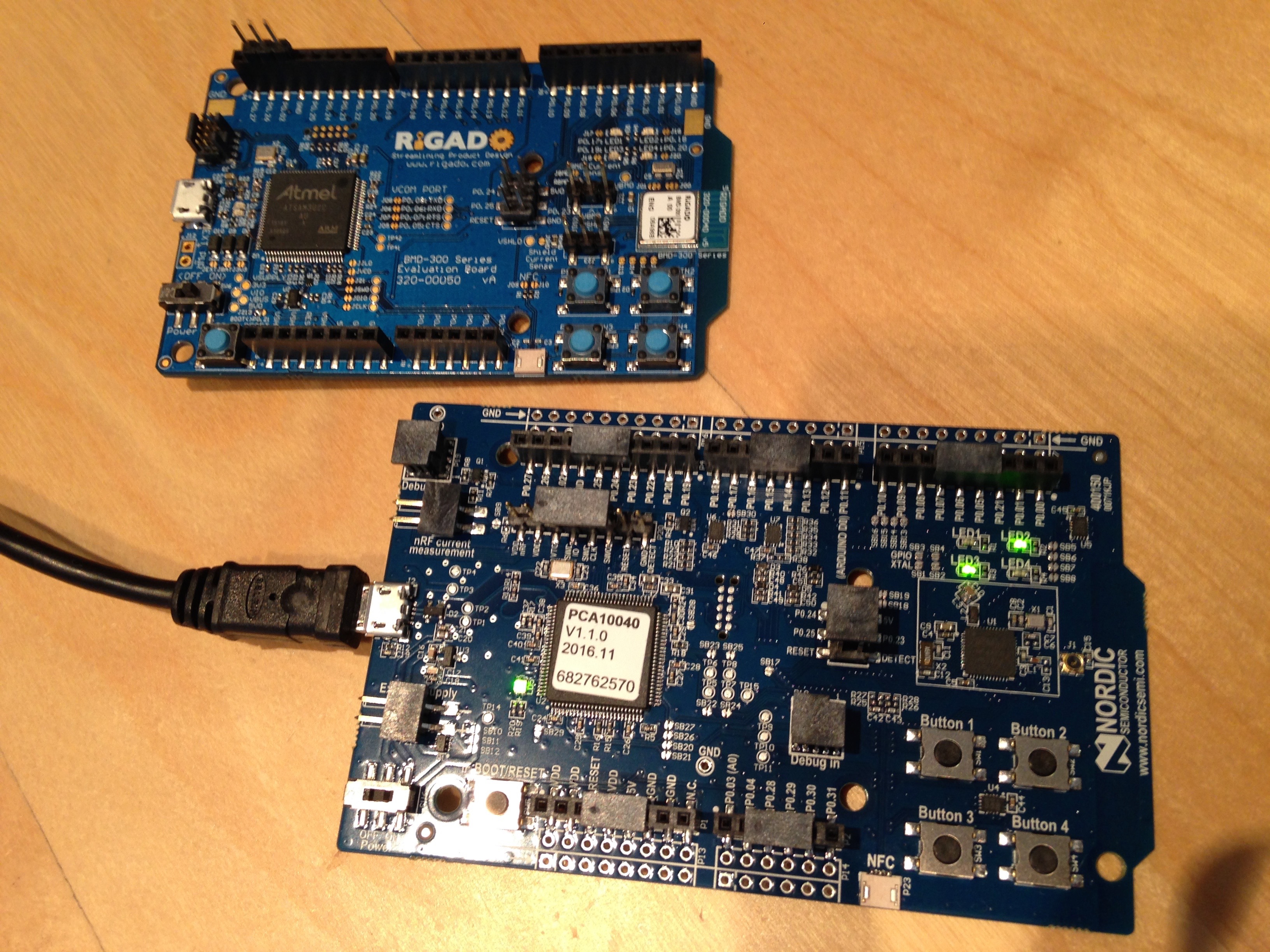 Nordic and Rigado dev boards